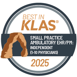 KLAS award logo for Best in KLAS 2025 Small Practice Ambulatory EHR/PM