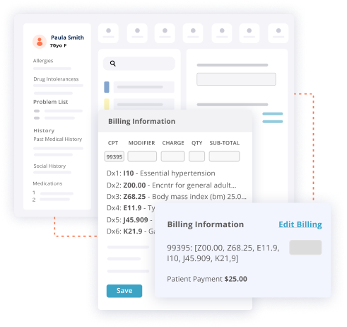 collage of Elation Billing dashboards