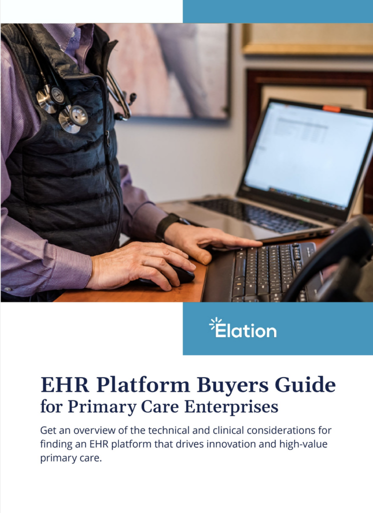 cover of Elation's EHR Platform Buyer's Guide for Enterprise practices